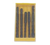 Jeu de 5 forets à tête de lance croisée, tige hexagonale, Kit d'outils de perçage pour carrelage, béton, verre, brique, mur, marbre, bois, porcelaine, plaque de fer fine (Black)