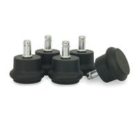 Jeu de 5 pieds fixes pour fauteuil de bureau couleur noir tige 11 mm