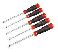 SAM Outillage - Jeu de 5 tournevis fente S1 TMJ5 - Bi-matière, lame ronde