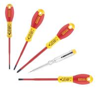 Jeu de 5 Tournevis - STANLEY FATMAX - XTHT0-62692 - Isolés 1000V - Electricien + Phillips + Testeur