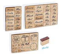 Jeu de 55 mini tampons en bois, style vintage, pour scrapbooking et journaling