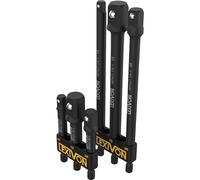 Jeu de 6 adaptateurs porte douille 3" et 6"= 7.5 et 15cm de long, Entraînement 6 pans (1/4" = 6,35, 1/2" = 9.5, 3/8" = 12,7mm) Socket Adaptor Converter Set, tournevis porte-embout, perceuse visseuse