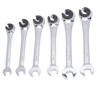 Jeu de 6 clés à griffe avec embouts élargis, conçues pour les conduites de carburant, de frein et de climatisation, de 10 mm, 12 mm, 13 mm, 14 mm, 15 mm et 17 mm