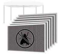 Jeu de 6 moustiquaires pour gazebo de jardin 3x6 M Jeu de 6 moustiquaires avec velcro. 300X300X200H CM Blanc