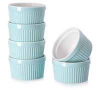 Jeu de 6 ramequins en porcelaine de 235 ml, adaptés au four, antiadhésifs et lavables au lave-vaisselle