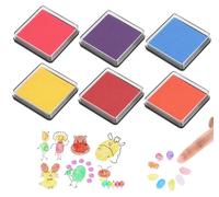 Jeu de 6 tampons, avec encre colorée à base d'eau, non toxique, pour les activités manuelles et la création artistique