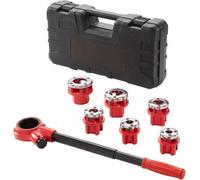 Jeu de 6 tarauds – Coupe-tube avec fonction cliquet – 1/4" à 1-1/4" NPT – Dans un coffret de transport – Pour conduites d'eau et de gaz