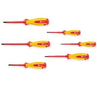 Jeu de 6 tournevis isolés plats et cruciformes - - 132090