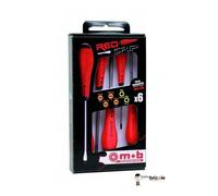 Jeu de 6 tournevis Redgrip 4 fente + 2 PZ 6 MOB OUTILLAGE