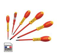Jeu de 6 tournevis STANLEY 0-65-443 FATMAX isolés 1000V elec + testeur - pozidriv