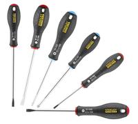 Stanley Jeu de 6 tournevis FatMax 0-65-428 – Parallèle/Évasé/Pozidriv, Fabriqués en France