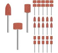 Jeu de 60 Meules en Oxyde D'Aluminium Compatible avec Dremel Outil Rotatif Mèches de Ponçage avec Tige de 1/8" pour Polissage Meulage Embout Sculpture Métaux Ébarbage (3 Formes)