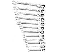 Jeu de 7 clés mixtes à cliquet articulées - Stanley Expert - E111108 - A fourche - Rack plastique