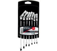 Jeu de 7 Clés Mixtes à Cliquet PRECISION STEEL, 8-14 mm, Oeil Inclinable 180°