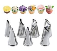 Jeu de 7 Douilles à Pâtisserie Professionnelles, Buse à Fleurs, Buse à Glaçage Outils pour la Décoration Gâteaux et Cupcakes, Compatible avec Poche à Douille Patisserie (7PCS Douilles)