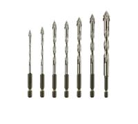 Jeu de 7 forets à maçonnerie avec pointe en carbure industriel | Conception excentrique en dents de scie, idéale for percer les carreaux, la céramique et le verre.