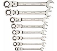 Jeu de 8 clés mixtes à cliquet à tête flexible 8-19mm 19-8-h irimo