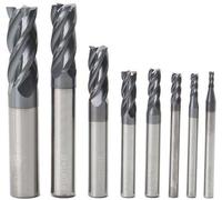 Jeu de 8 lames de scie en carbure de tungstène - Dureté HRC 45° - 4 lames - Revêtement TiAIN - Diamètre de 2 à 12 mm - Acier - Pour utilisation sur l'acier
