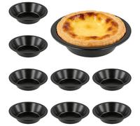 Jeu de 8 mini-moules à tarte, antiadhésives, 12x8x3 cm, en acier au carbone