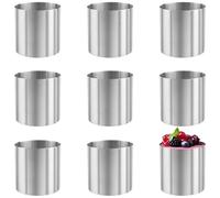 Jeu de 8 moules ronds en acier inoxydable de 5 cm pour mini-desserts