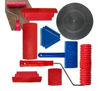 Jeu de 8 rouleaux de peinture texturés, avec poignées