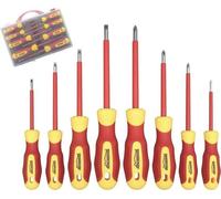 Jeu de 8 tournevis isolés avec coffret - 1 000 volts, embouts magnétiques
