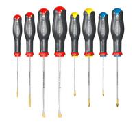 Jeu de 8 tournevis standard Protwist® - FACOM - AT.J8PB - Poignées Soft Grip et traitement Tri-coating