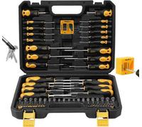 Jeu de 86 pièces d'outils magnétiques en acier pour CR-V, comprenant des mini-tournevis de précision, des tournevis, des butées et une mallette à outils
