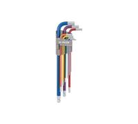 Jeu de 9 clés mâles extra longues Ball Point à code couleur