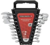 Jeu de 9 clés mixtes à tête polygonale inclinée PRECISION STEEL, 8-21 mm, Chrome Vanadium