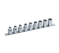 Jeu de 9 douilles courtes 1/2'' sur rack de rangement S-J9R - 8 à 16 mm SAM OUTILLAGE