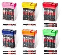 Jeu de 90 embouts de tournevis Torx, 50 mm, en acier S2, magnétiques, pour usage avec des outils à percussion, avec coffret de rangement