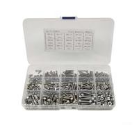 Jeu de à Tête Cylindrique 480pcs Acier Inoxydable Jeu de à Tête | Acier inoxydable 304, résistant rouille, usage longue durée, pour idéal intérieur extérieur, finition grise mate