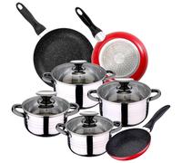 Jeu de batterie Hita de cuisine 8 pièces + 3 poêles 16/20/24 cm aluminium San Ignacio