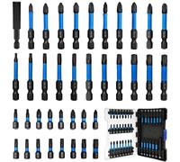 Jeu de bits pour visseuse à chocs, acier S2, 38 pièces, embouts cruciformes, Pozidriv, Torx, queue hexagonale de 6,35 mm, avec aimant