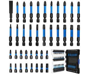 Jeu de bits pour visseuse à chocs, acier S2, 38 pièces, embouts cruciformes, Pozidriv, Torx, queue hexagonale de 6,35 mm, avec aimant