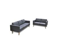 vidaXL Ensemble canapé de salon 2 places canapé 3 places tissu gris foncé 272194