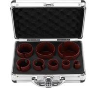 Jeu de carottes diamantées, filetage M14, 8 pièces, rouge