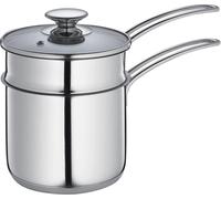 Jeu de casseroles pour bain-marie, 14 cm, en acier inoxydable, 1,5 l + insert de 1 l, compatible induction