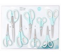 Jeu de ciseaux, 8 pièces, acier inoxydable, design classique, couleur turquoise