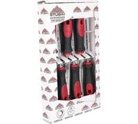 Jeu de ciseaux à bois Ciseaux à bois avec poignée rouge-noir 2K, jeu de 6 pièces : 6,10,14,18,22,26mm Stubai Ciseaux à bois professionnels pour le travail précis du bois, ciseaux à bois pour menuisier