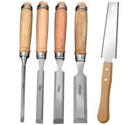 Jeu de ciseaux à bois japonais et scie à main, outils de travail du bois avec manche ergonomique
