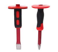 Jeu de Ciseaux de Maçonnerie 25cm, Tête Plate et Pointue, Rouge | Acier Chrome-vanadium et Pvc, Protection de Clé Large, pour Pierre, Brique, Béton et Métal