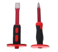Jeu de Ciseaux de Maçonnerie 25cm, Tête Plate et Pointue, Rouge | Acier Chrome-vanadium, Poignée Pvc, Design Ergonomique, Usage Lourd, pour Métal et Maçonnerie