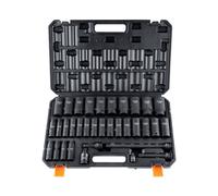 Jeu de clés à chocs - 6 points - 1/2 pouce - 34 pièces - Coffret d'outils à embouts et cliquets.