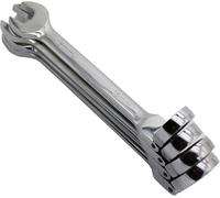 Jeu de clés à cliquet, 12Pcs Chrome Vanadium Steel 8-19mm Flexible Head and Fixed Head Dual-use Ratchet Wrench Quick Wrench Garage Tools 72 Teeth with Organizer Box