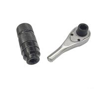 Jeu de clés à cliquet 4 en 1 bidirectionnelles 72 dents pour embouts de 6,35 mm, poignée amovible pour les espaces restreints, poignée antidérapante pour réparation automobile à domicile (1 ensemble)