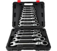 Jeu de clés à cliquet 8-32mm 72 dents dans un coffret pratique - Acier au chrome-vanadium Pour les professionnels et les bricoleurs, idéal pour les endroits difficiles d'accès.