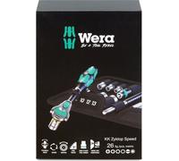 Jeu de clés à cliquet à entraînement 1/4" Wera Kraftform Kompakt Zyklop, 26 pièces - métrique