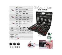 Jeu de clés à douille 1/4 pouce + 3/8 pouce + 1/2 pouce, 179 pièces KS TOOLS